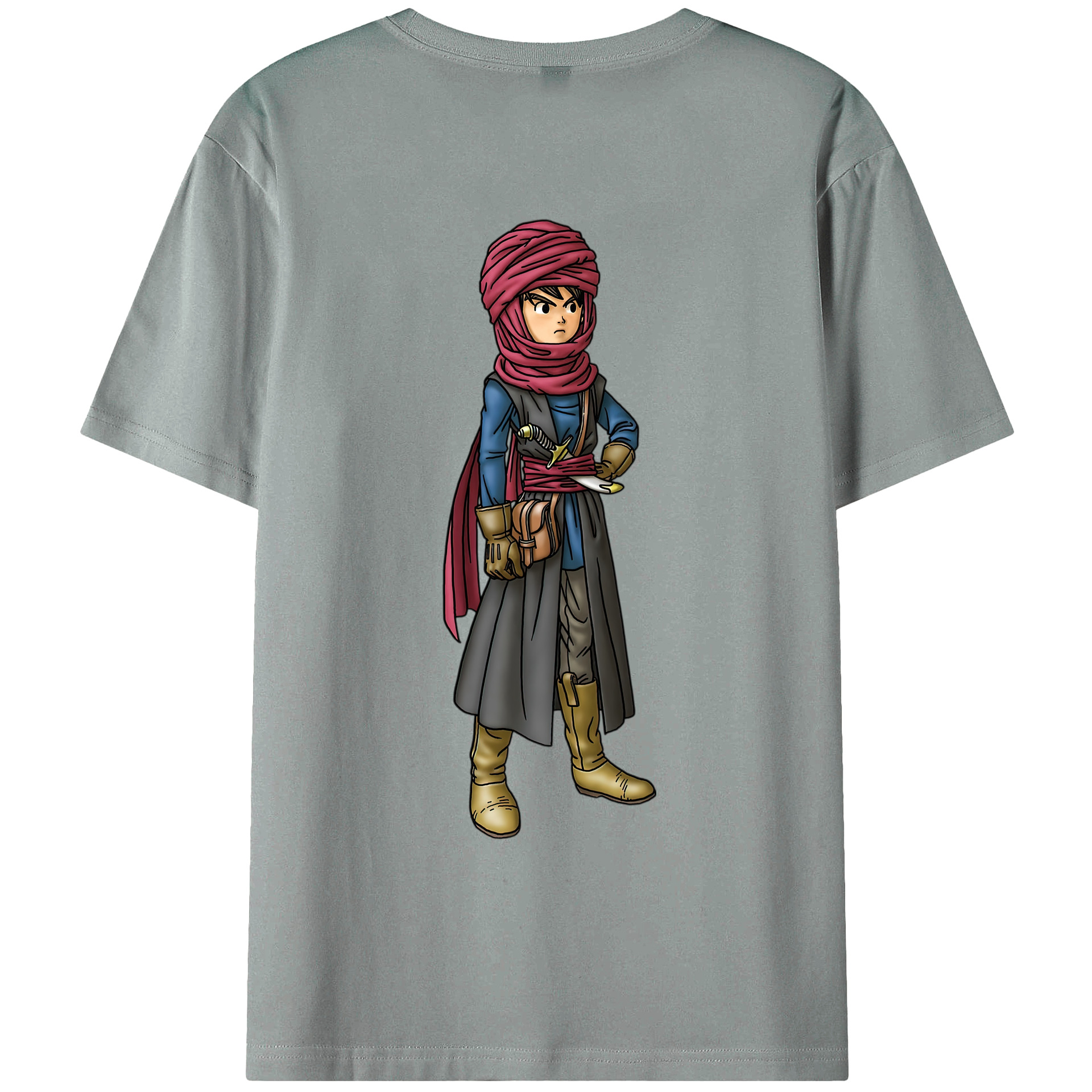 （画像用） ドラゴンクエスト Doragon Kuesuto Dragon Quest 綿100％ メンズ半袖Tシャツ（バックプリント） 通気性